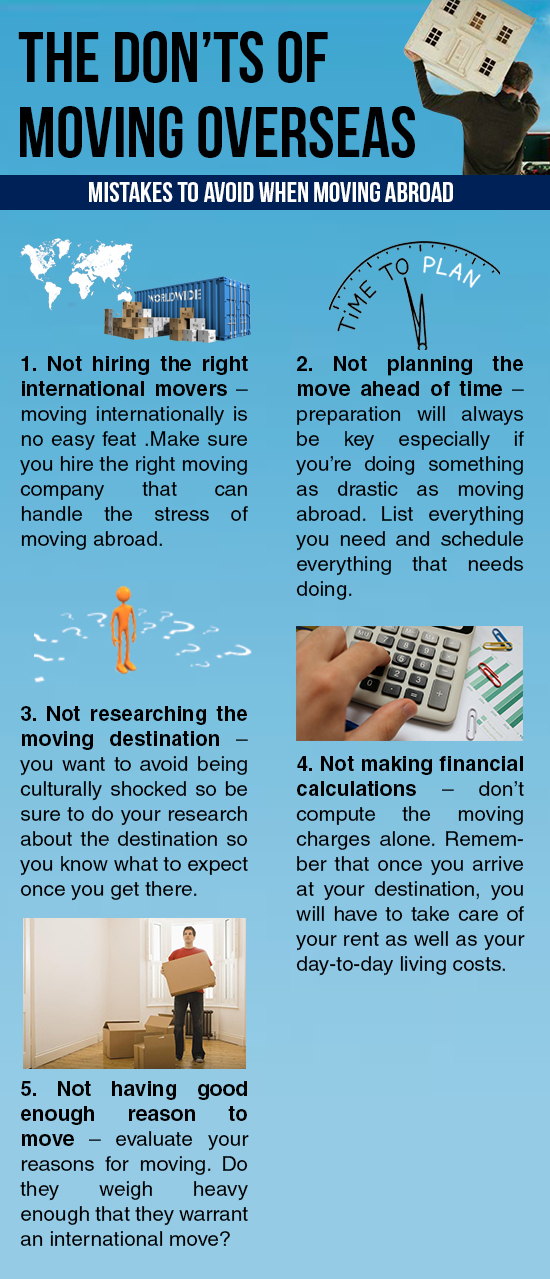 The Don'ts Of Moving Overseas